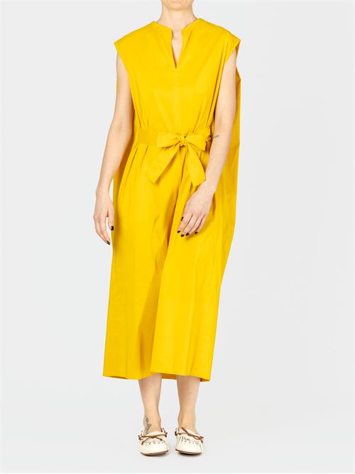 Cotton poplin dress with a waist tie bow FABIANA FILIPPI | ABD275F640L3624031